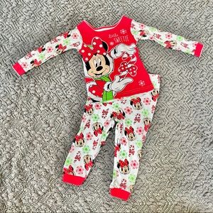 Disney Minnie Mouse Holiday Christmas Pajamas 18m